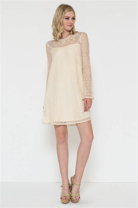 Long Sleeve Lace And Bead Embroidery Dress Aquarius Brand