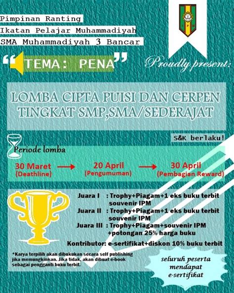 Lomba Menulis Puisi Dan Cerpen Untuk Smp Dan Sma Tingkat Nasional Ipm