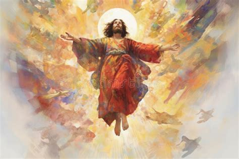 Biblical Illustration Of The Ascension Of Jesus Christ AI Generated