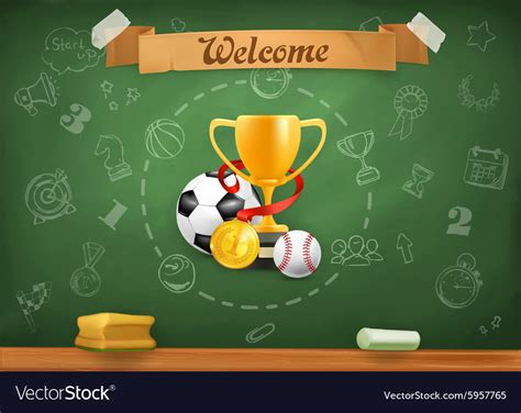 School Sports Infographics Background Royalty Free Vector