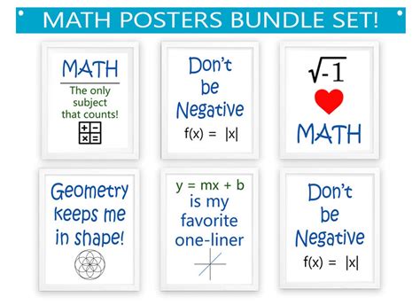 Math Pun Printable Poster Bundle // Math Classroom Decor JPG - Etsy