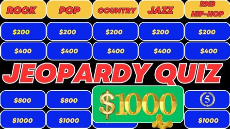 Guess The Song Jeopardy Style Quiz Burst 05 YouTube