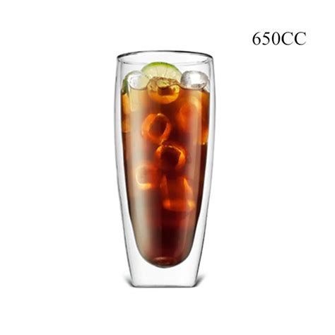 Nouveau Cc Double Paroi Verre Tasse Caf Th Bi Re Tasse La Main