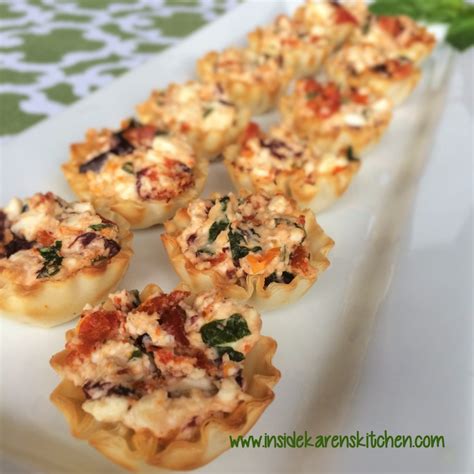 Mediterranean Stuffed Phyllo Cups Inside Karens Kitchen