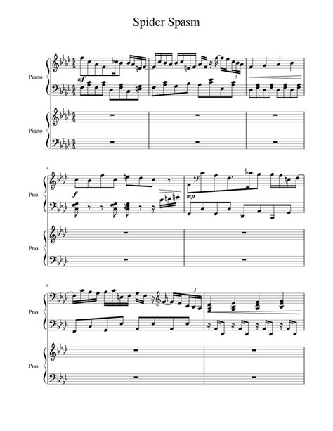 Spider Dance Remix Sheet Music For Piano Piano Duo