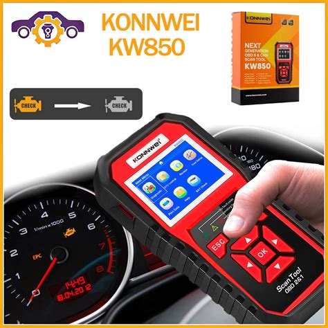 KONNWEI Esc Ner Profesional KW850 OBD2 Revisi N De Motor Funciones