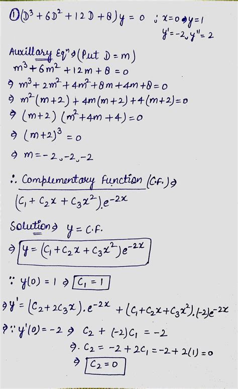 [solved] • Solve The Following Differential Equations 1 D 3 6d 2