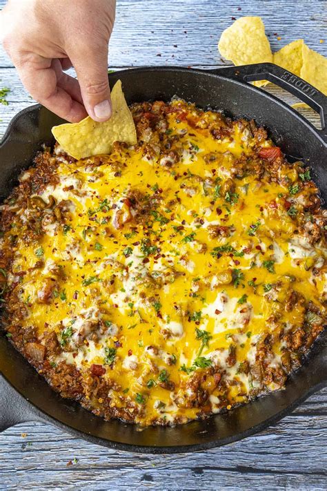 One Pan Hatch Chili Cheese Dip Recipe Chili Pepper Madness