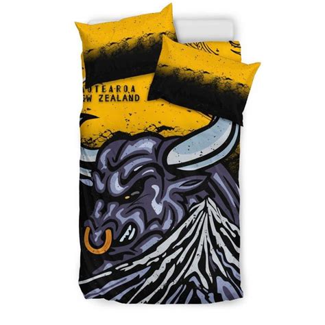 Aio Pride New Zealand Maori Piece Duvet Cover Set Taranaki Bull Aio