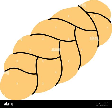 Braided Bread Challah Icon Bakery Pastry Products Silhouette Vector