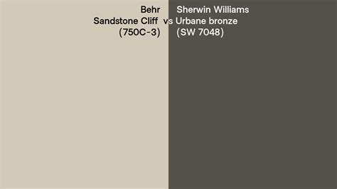 Behr Sandstone Cliff 750C 3 Vs Sherwin Williams Urbane Bronze SW