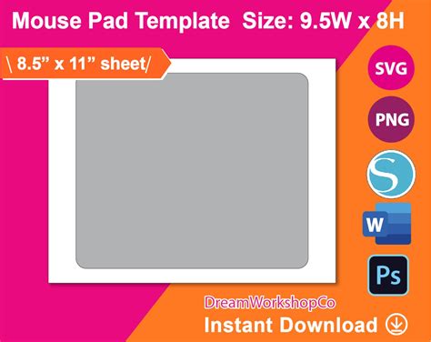 Rechteckige Mauspad Vorlage Mouse Pad Sublimation Template Etsy