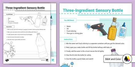 Three Ingredient Sensory Bottle Idea Twinkl