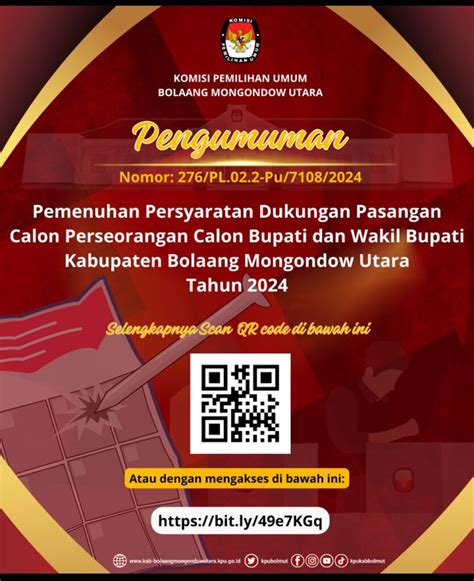 Kpu Bolmut Resmi Umumkan Pemenuhan Syarat Dukungan Paslon Perseorangan