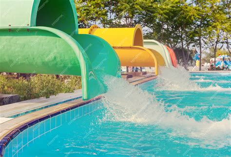 Premium Photo Blue Waterpark On Sky Background