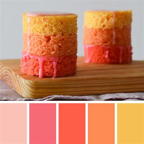 Valentines Day Mini Naked Vanilla Ombre Cakes Color Pallet Color