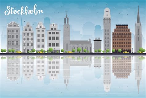 Premium Vector Stockholm Skyline With Grey Buildings And Blue Sky