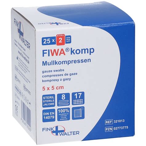 FIWAkomp Mullkompressen 5x5 Cm Steril 8 Fach 25x2 St Shop Apotheke At