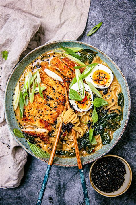 Panko Chicken Miso Ramen The Bitery Asian Recipes Recipes Healthy Recipes