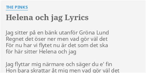 HELENA OCH JAG LYRICS by THE PINKS Jag sitter på en