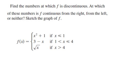 Solved Find The Numbers At Which F Is Discontinuous At Chegg