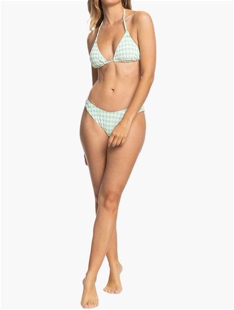 Myrunway Shop Roxy Sprucetone Check It Tiki Tri Bikini Top For Women