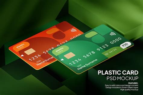 Premium Psd Realistic Plastic Card Mockup Suitable For Credit Card