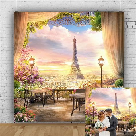 Buy Leowefowa 5X5FT Vinyl Backdrops Photography Background Eiffel Tower