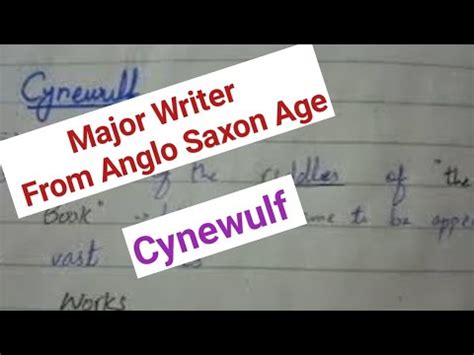 Cynewulf Famous Writer Of Anglo Saxon Age History Of English