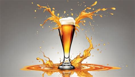 Premium AI Image | Glass Beer Vector with Energetic Beer Splash