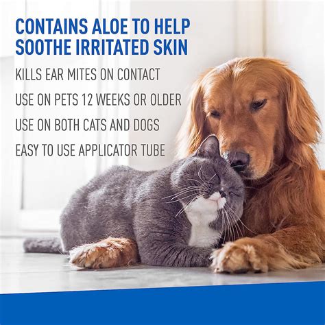 Adams Ear Mite Treatment For Dogs and Cats Over 12 Weeks, Kills Ear ...