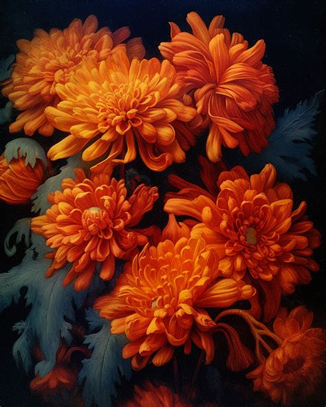 Stanford Photography Orange Chrysanthemums