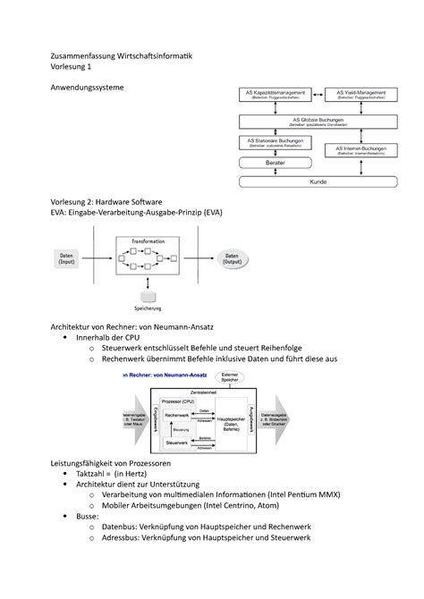 Zusammenfassung Wirtschaftsinformatik Zusammenfassung