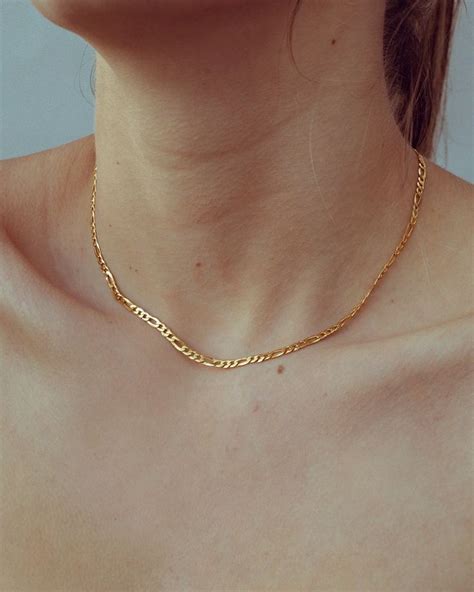 Naked Figaro Chain Gold Neck Chain Chain Necklace Gold Bridal