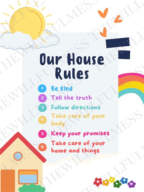 House Rules for Kids Toddlers Printable Instant - Etsy