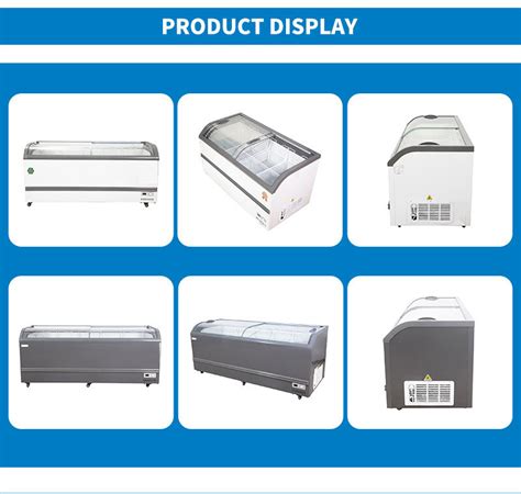 Sliding Glass Top Island Freezer Supermarket Refrigeration Equipment