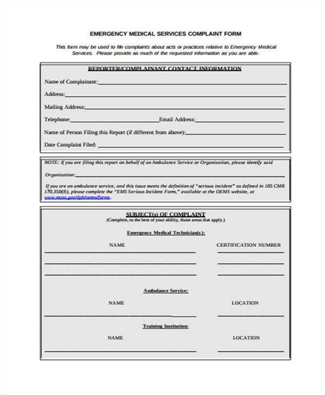 FREE 10 Medical Complaint Forms In PDF MS Word