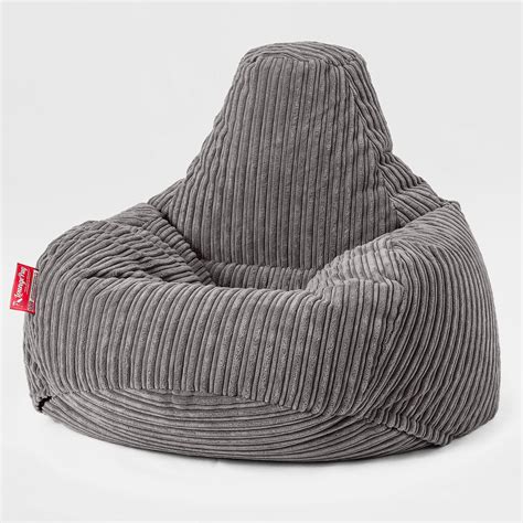 Lounge Pug Gaming Bean Bag Chair Cord Graphite Grey Teardrop Beanbag Chairs Big Bertha Original Uk