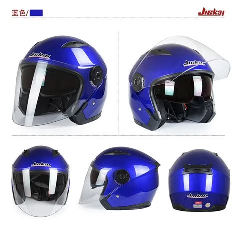 Casque De Moto Visage Ouvert Jiekai B Avec Double Lentille Et