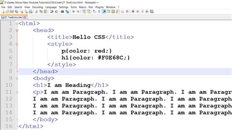 How To Change The Color Of Text With Css Youtube Images