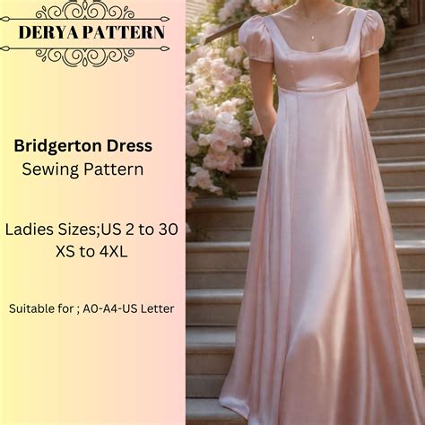 Bridgerton Gown Sewing Pattern Fairy Dress Pattern Regency Maxi Dress