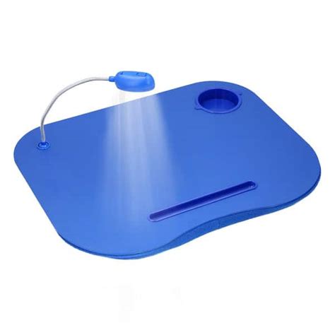 Lavish Home Foam Cushion Laptop Lap Desk with LED Gooseneck Light in Blue HW0500037 - The Home Depot