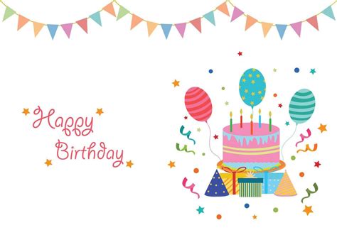 Birthday Party Greeting Card Card 12857147 Vector Art At Vecteezy