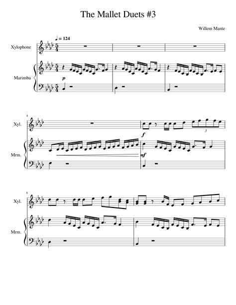 The Mallet Duets 3 Sheet Music For Marimba Xylophone Percussion Duet