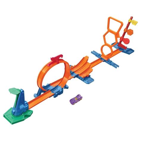 Amazon Hot Wheels Toy Car Track Set With Vehicle STEAM Flight Path Challenge Playset