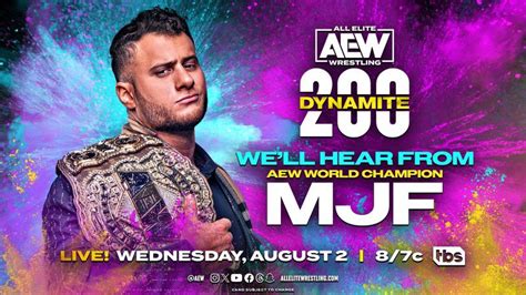 Aew Announces Mjf Segment For Dynamite 200th Episode Special Pwmania