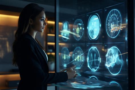 Premium Photo Businesswoman Analyzing Risk Factors On A Generative Ai