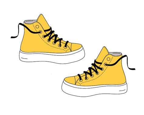 Baskets Jaunes Illustration Vectorielle De Griffonnage Vecteur Premium