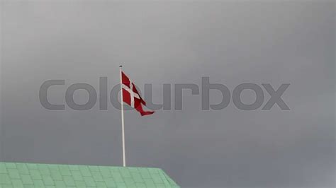 Flag Dansk Dannebrog Stock Video Colourbox