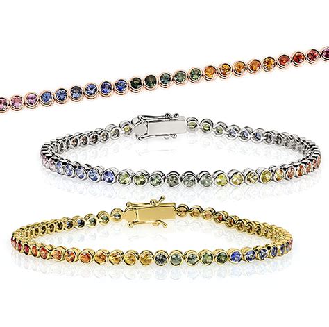 Saphir Armband Rainbow Weißgold 750 DiamondOro de